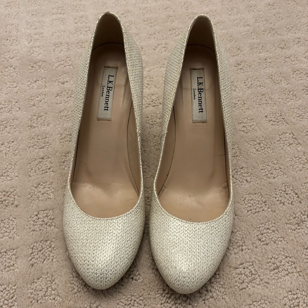 LK Bennett gold and cream high heels Size 37.5